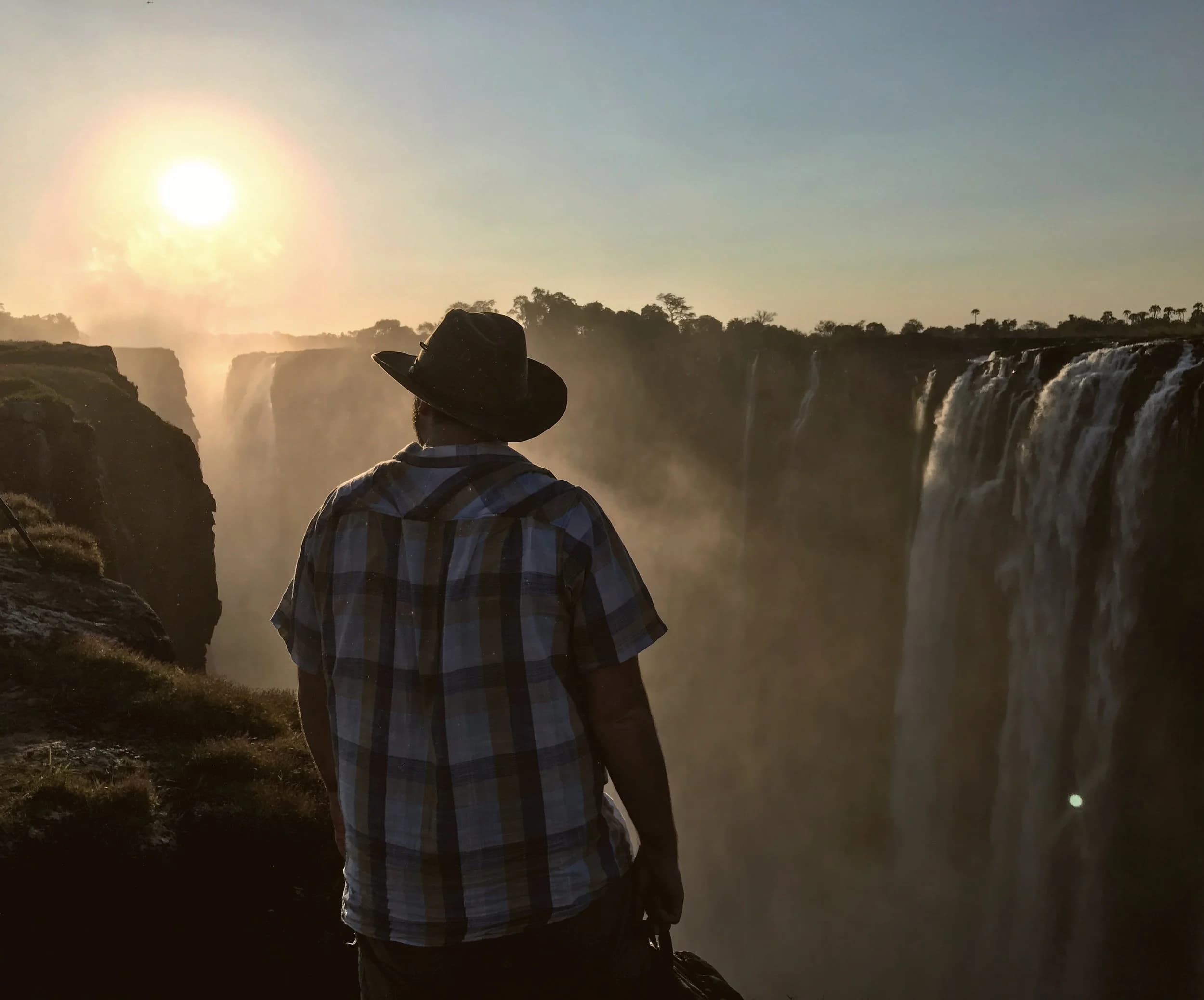 Drew Michael Lewis at Victoria Falls, Zimbabwe