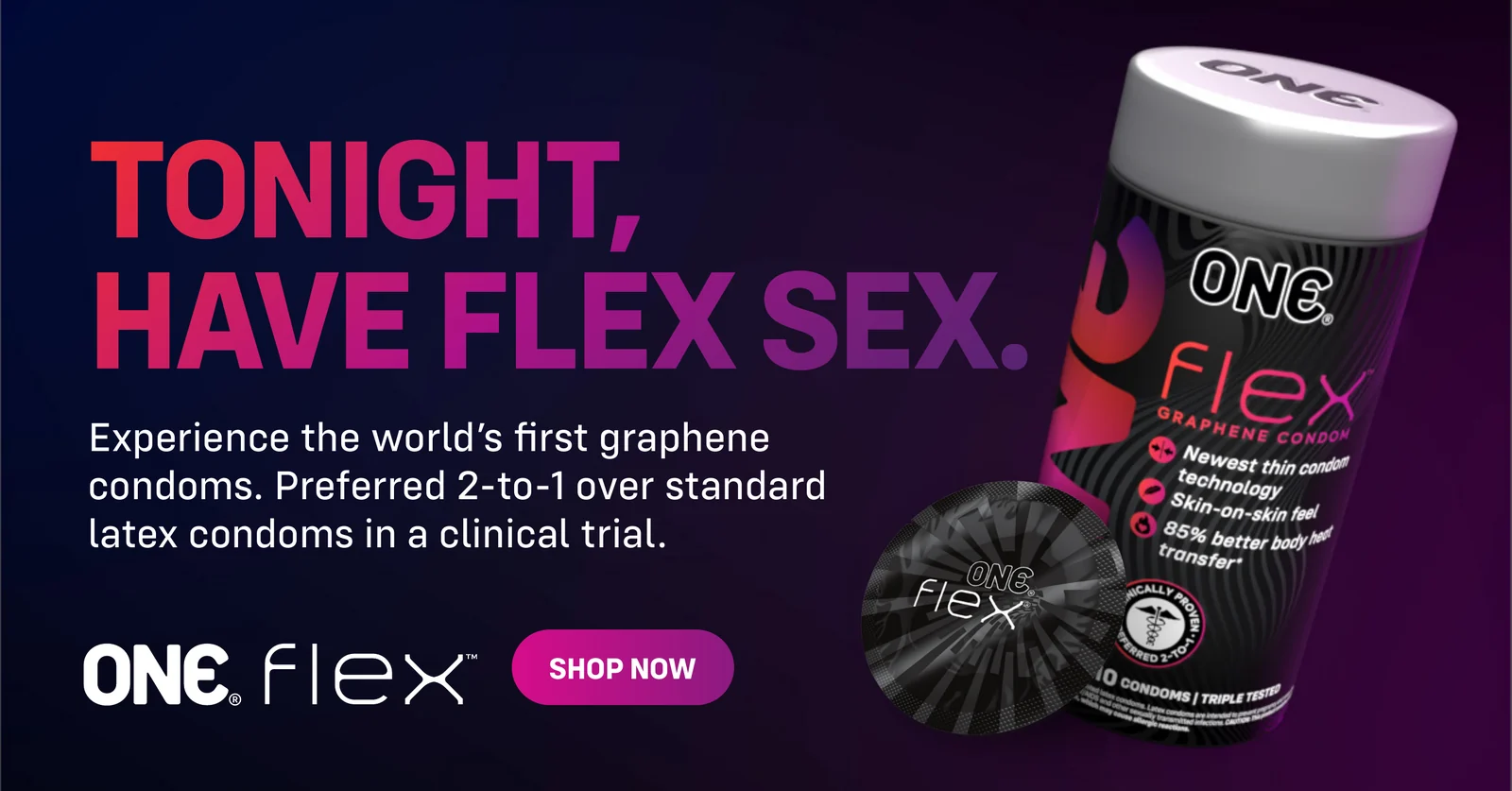 ONE Flex Reddit banner: “Tonight, have Flex sex.”