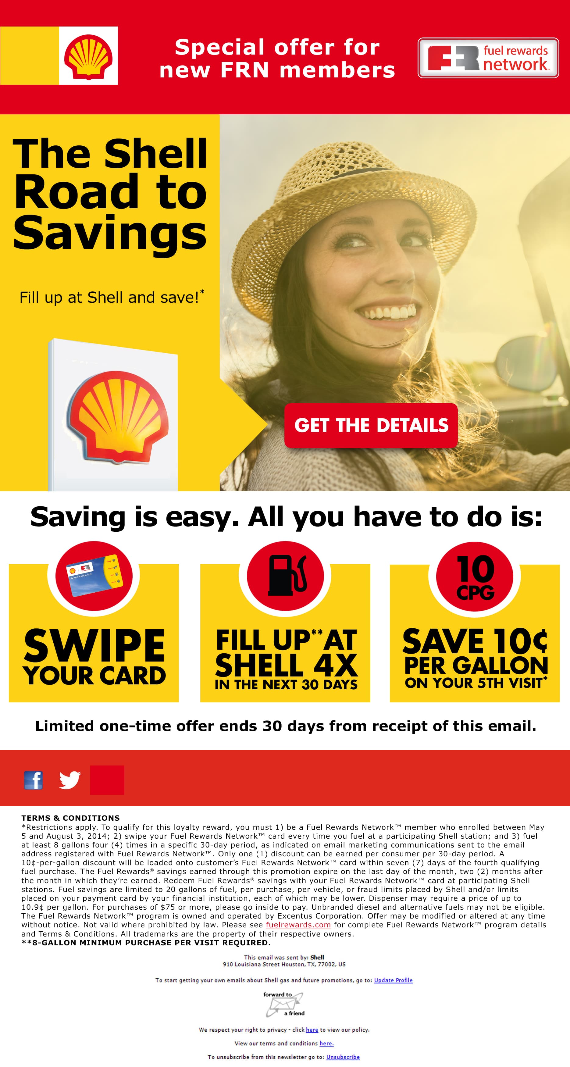 Shell Platinum Status announcement email design