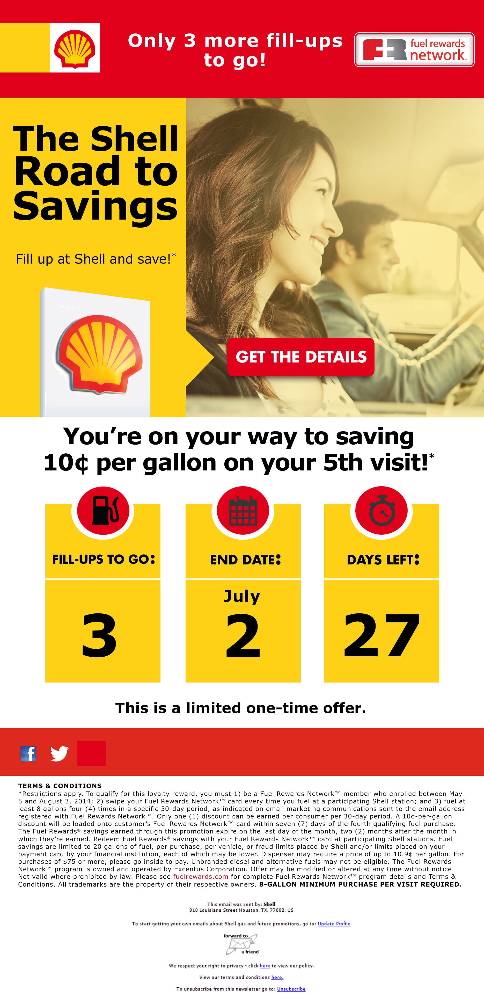 Shell Platinum Status qualified transaction email design